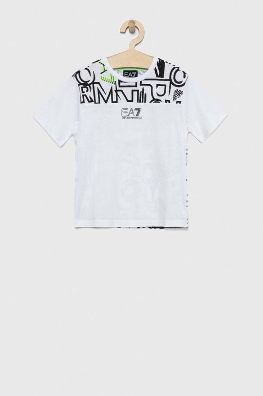 

Детская хлопковая футболка EA7 Emporio Armani, белый