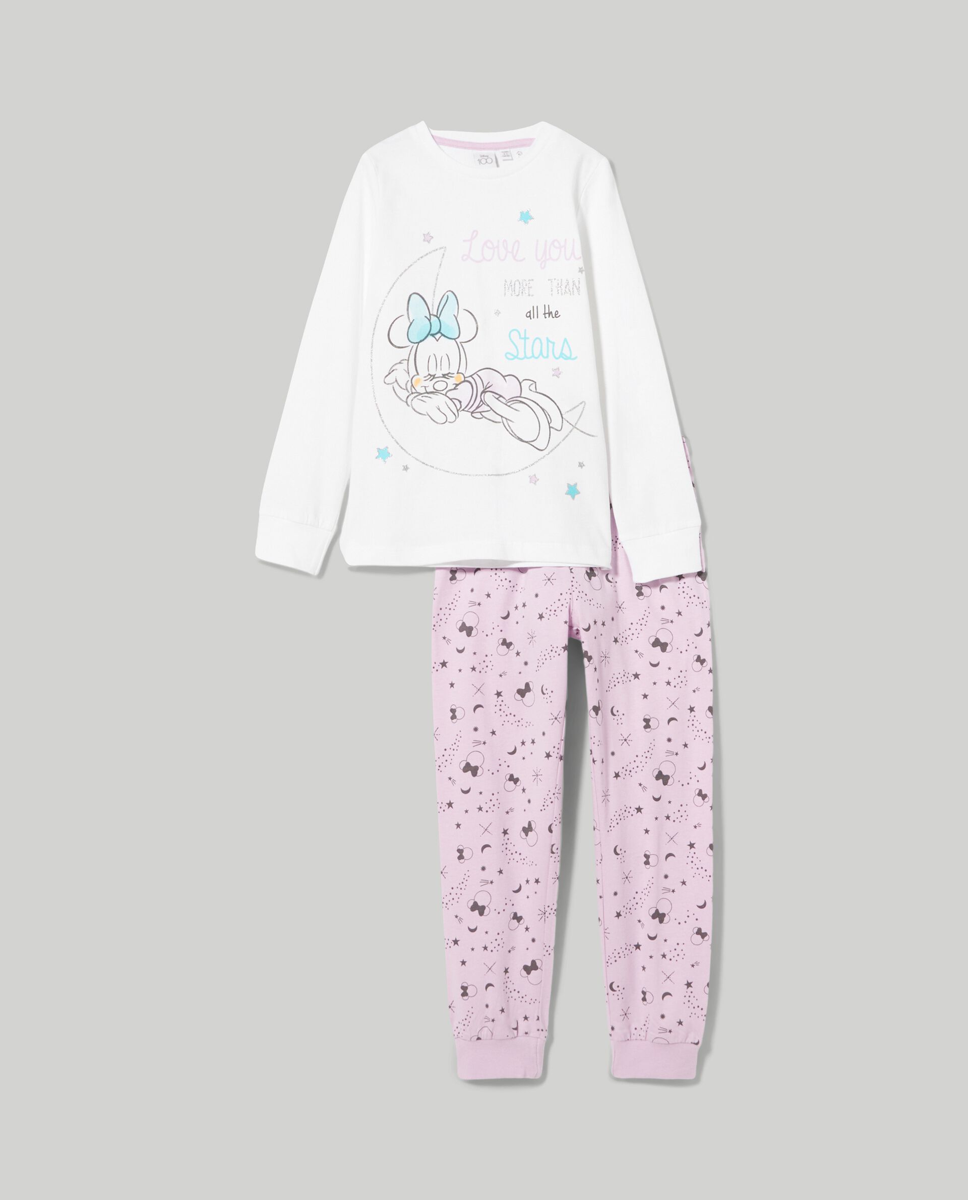 цена Длинная пижама из чистого хлопка с принтом для девочек., светло-розовый