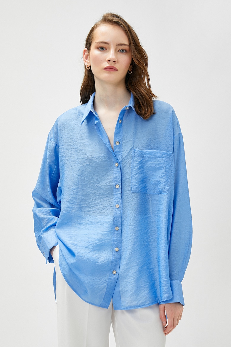 Рубашка с заниженными рукавами Koton, синий