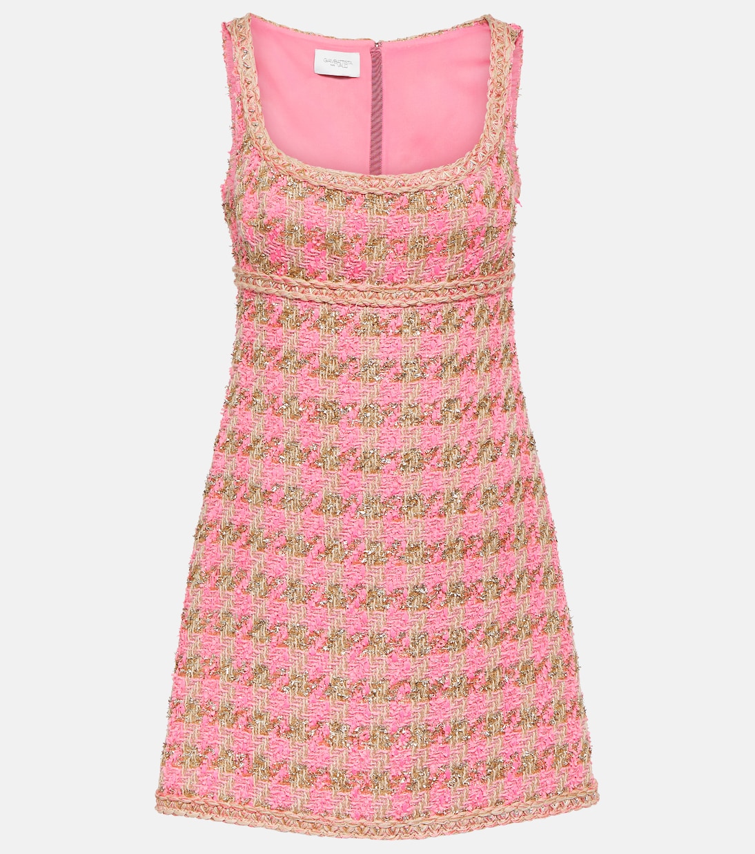 Твидовое мини-платье Giambattista Valli, розовый