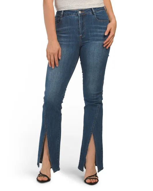 

Расклешенные джинсы с разрезом спереди Emory Park, цвет Denim