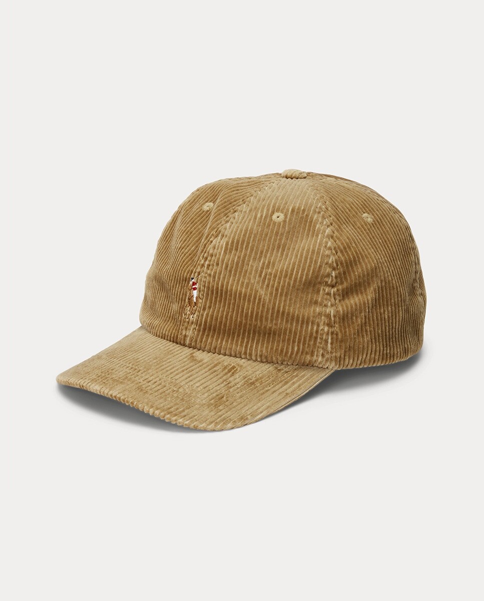 

Вельветовая шапка для мальчика с вышитой лошадью Polo Ralph Lauren, светло-коричневый
