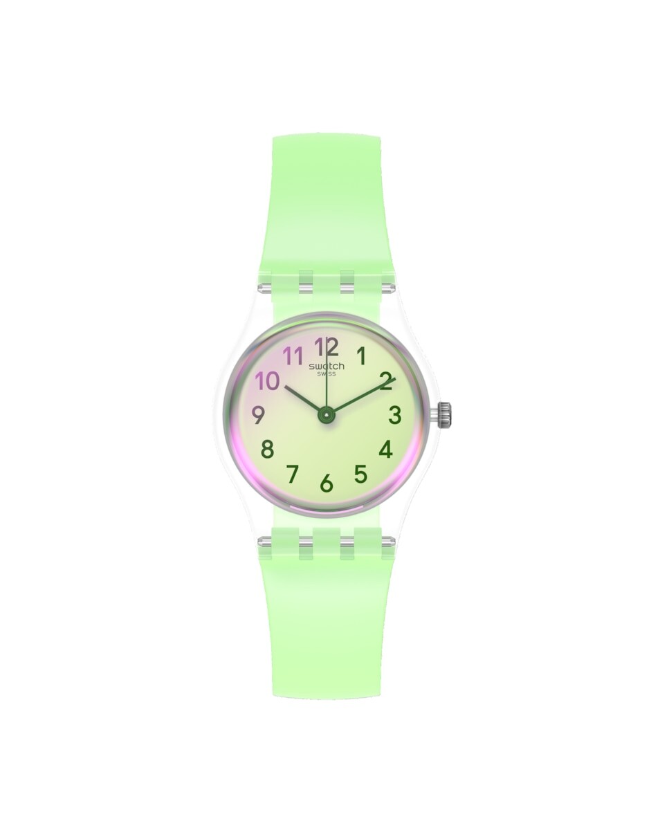 

Зеленые повседневные часы с зеленым силиконовым ремешком Swatch, зеленый