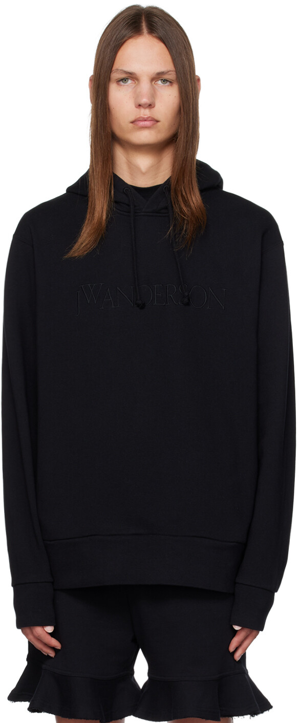 

Черный худи с вышивкой JW Anderson