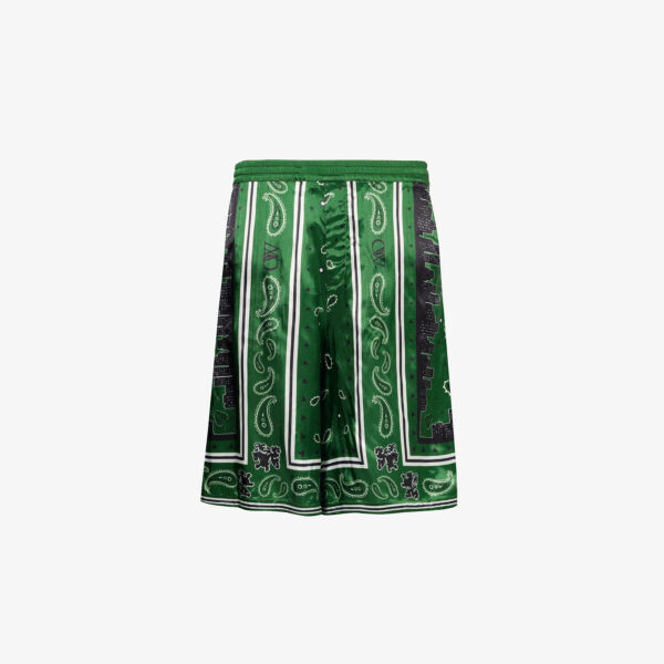 

Атласные шорты bandana с графичным принтом Off-White, цвет willow