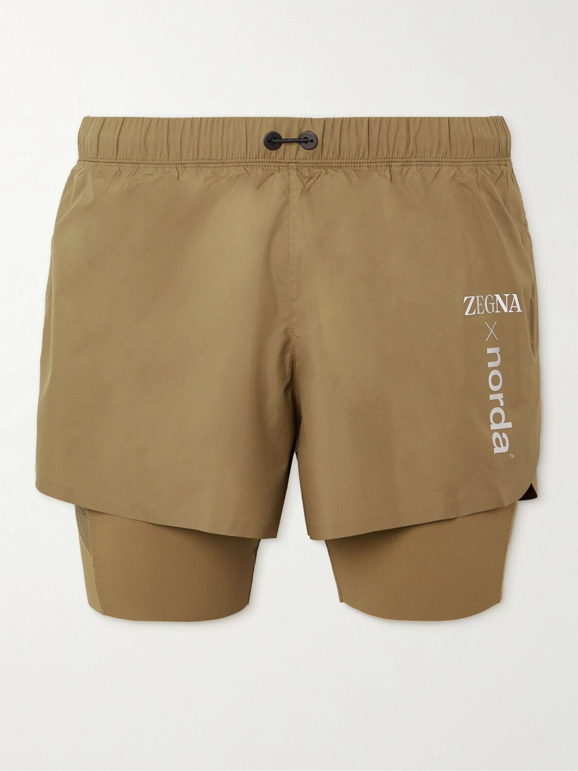 

Прямые шорты из рипстопа norda с логотипом ZEGNA, зеленый
