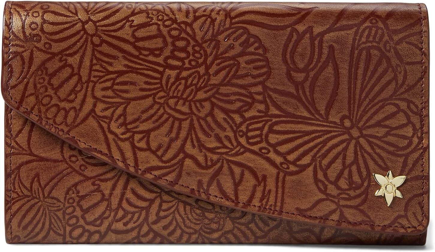 

Кошелек с клапаном-аккордеоном 1174 Anuschka, цвет Tooled Butterfly Wine