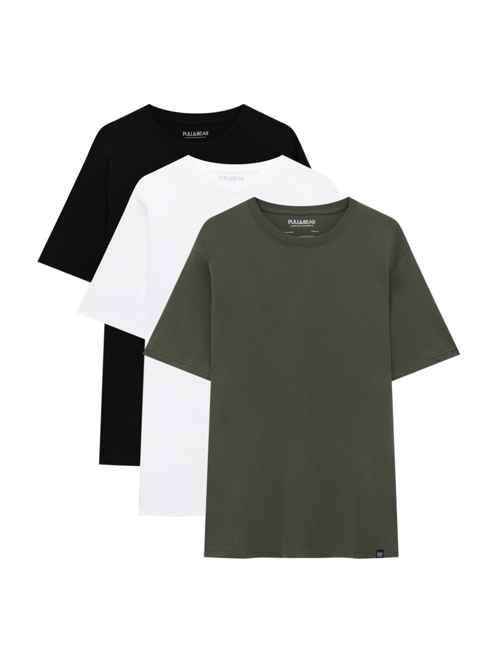 

Футболка Pull&Bear, темно-зеленый/черный/белый