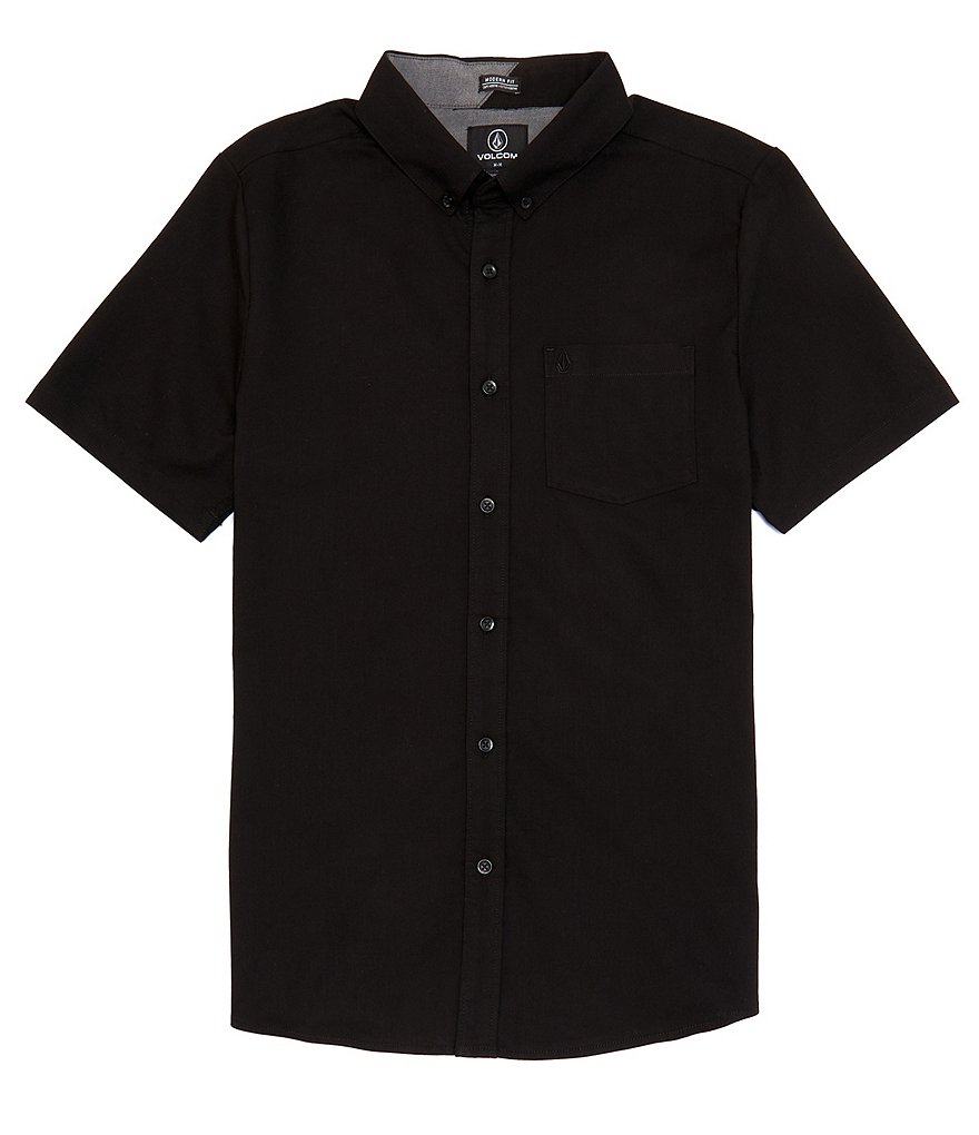 Оксфордская рубашка с короткими рукавами Volcom Everett, черный рубашка everett oxford ss volcom цвет new black