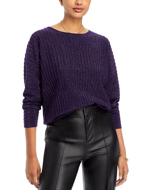 

Свитер с вырезом лодочкой и длинными рукавами T Tahari, цвет Purple