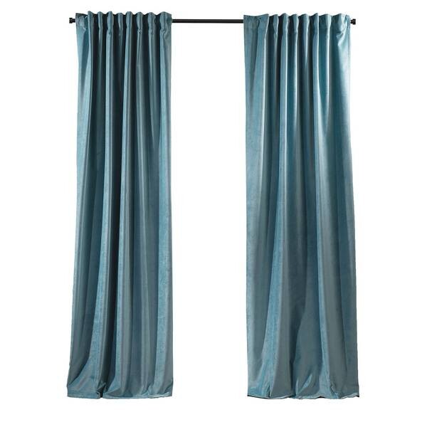 

Бархатная штора Puude Home Design 140245, 25x1x140 см цвет hochglanz himmelblau