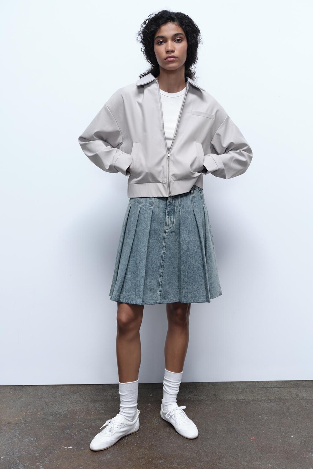 

Джинсовая юбка со склисами ZARA, синий