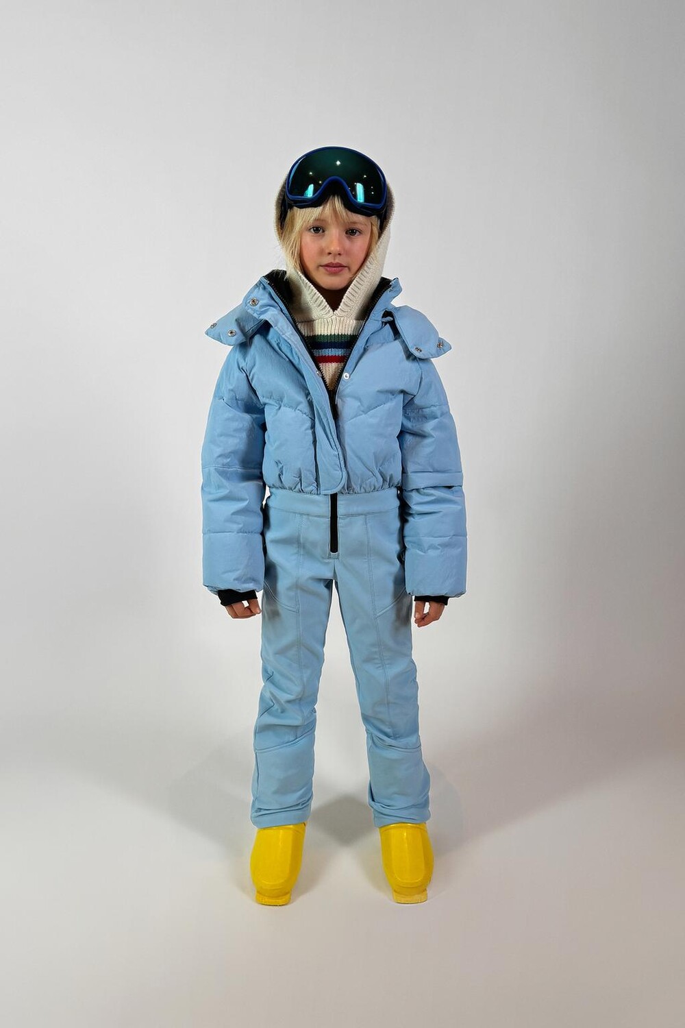 

Комбинезон snow collection из перо и пуха ZARA, светло-синий
