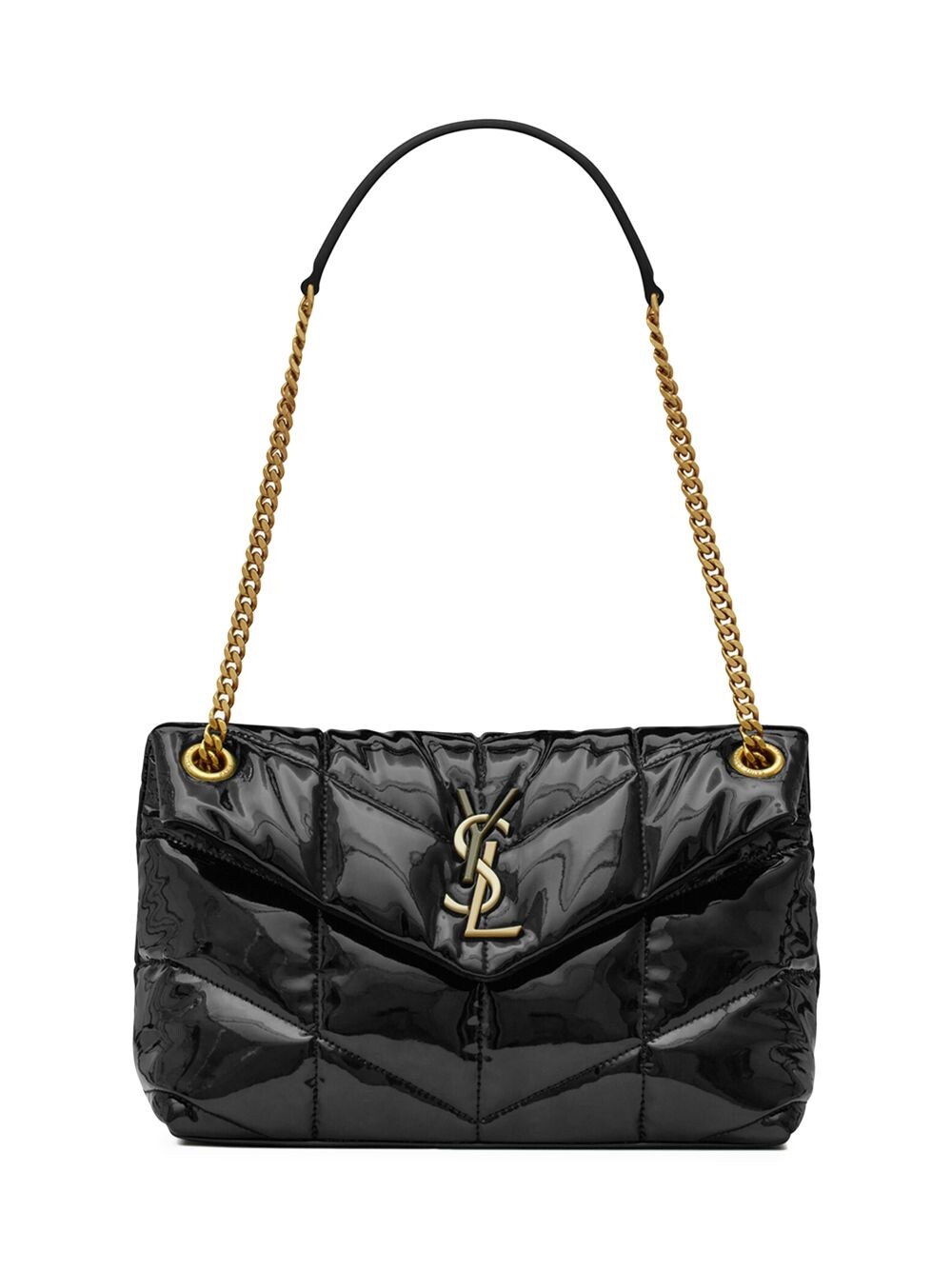 

Маленькая сумка на цепочке Puffer из стеганого винила Saint Laurent