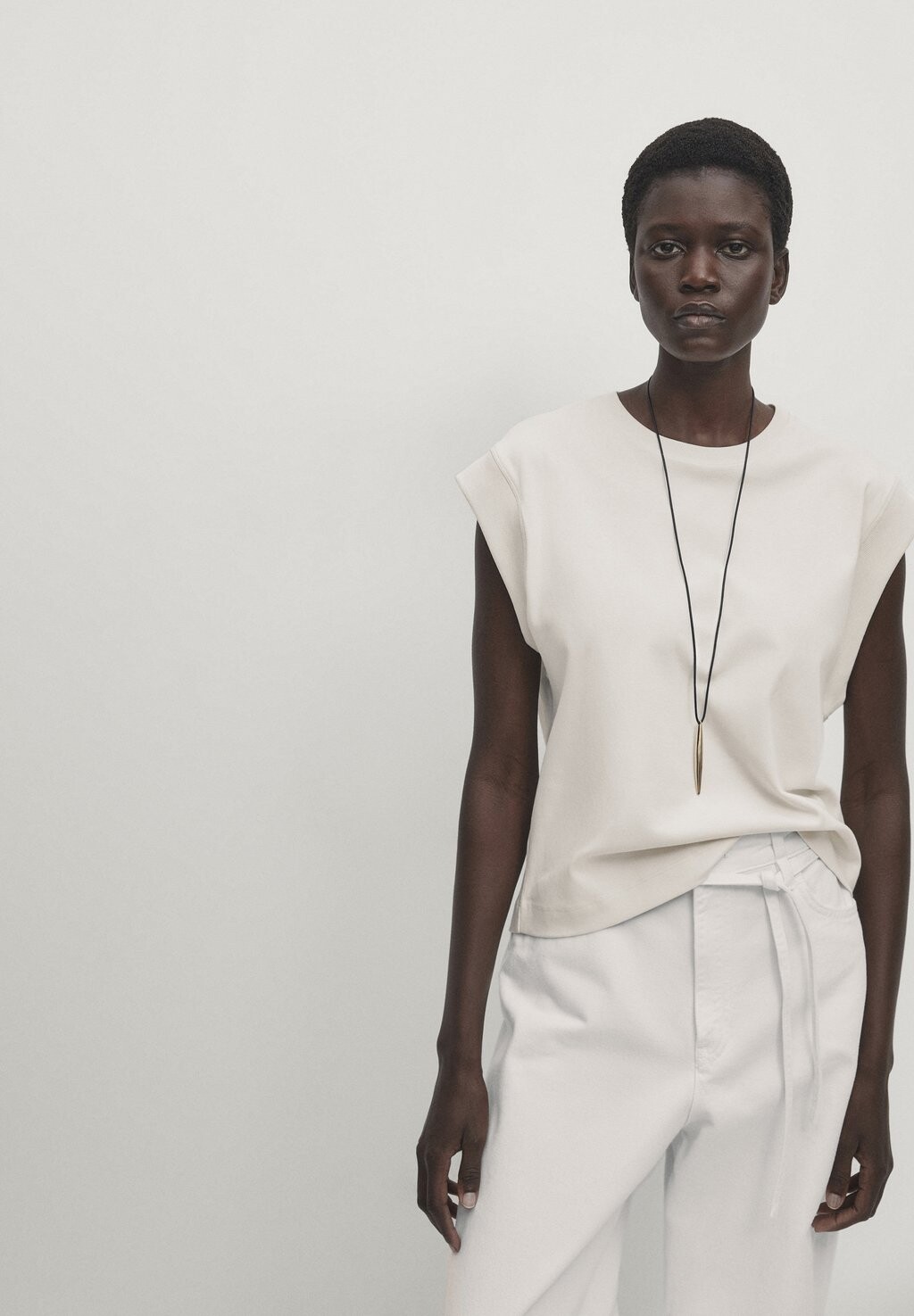 

Топ SLEEVELESS Massimo Dutti, цвет beige