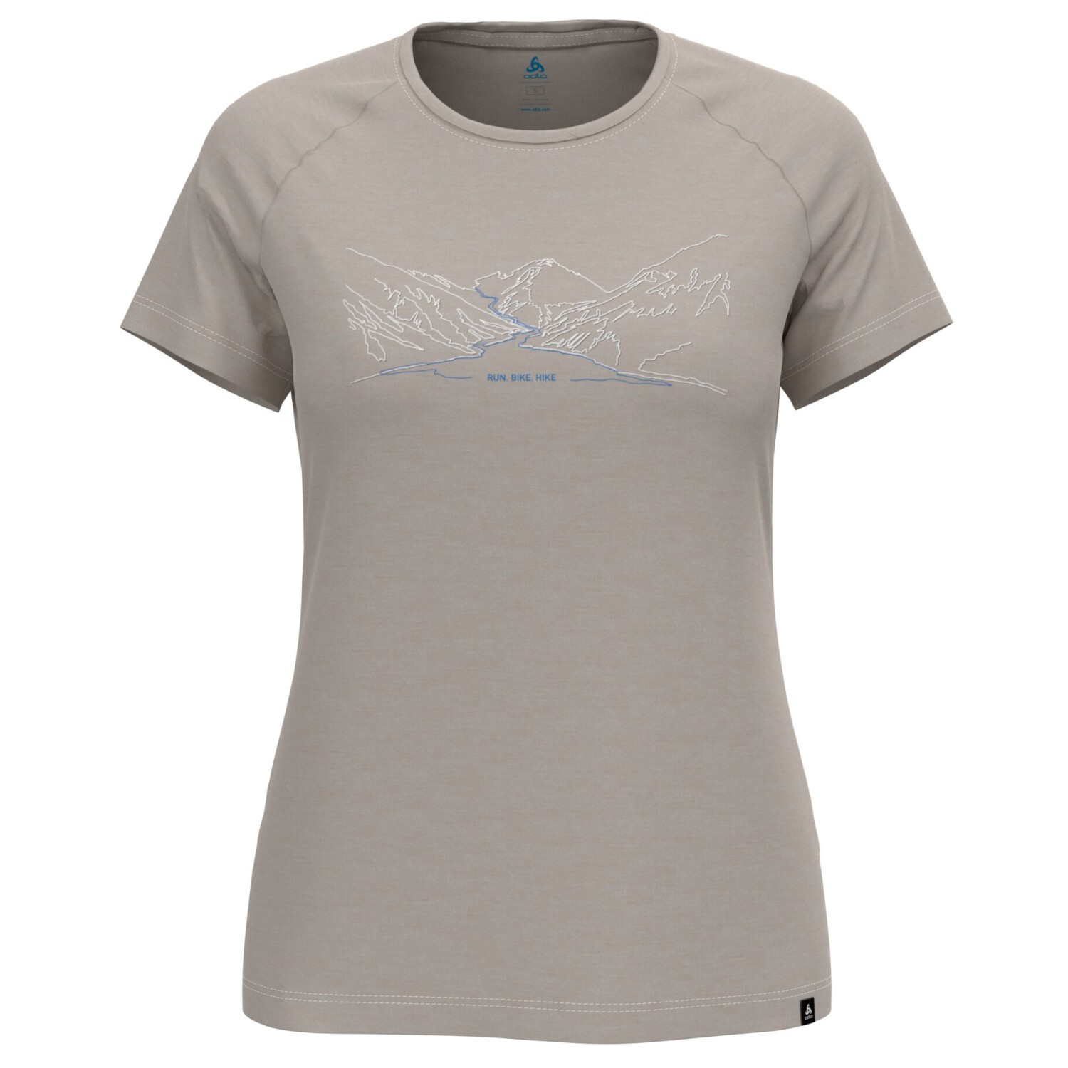 

Рубашка из мериноса Odlo Women's Ascent PW 130 Run Bike Hike Crew Neck S/S, цвет Silver Cloud Melange