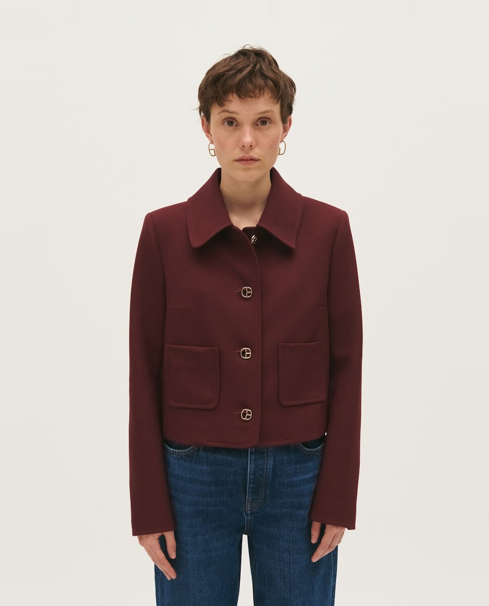 

Короткая женская куртка на пуговицах Claudie Pierlot, гранатовый