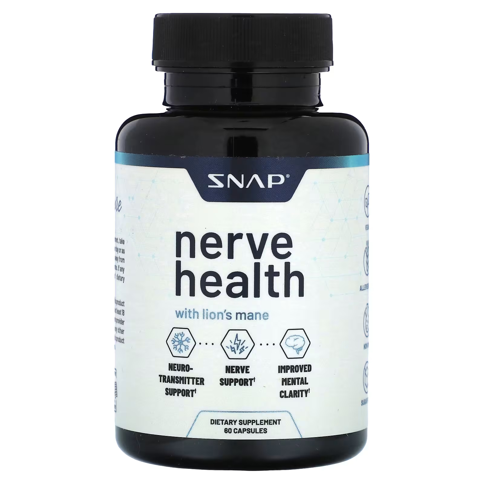 Пищевая добавка Snap Supplements Nerve Health, 60 капсул пищевая добавка snap supplements olive leaf максимальная сила 60 капсул
