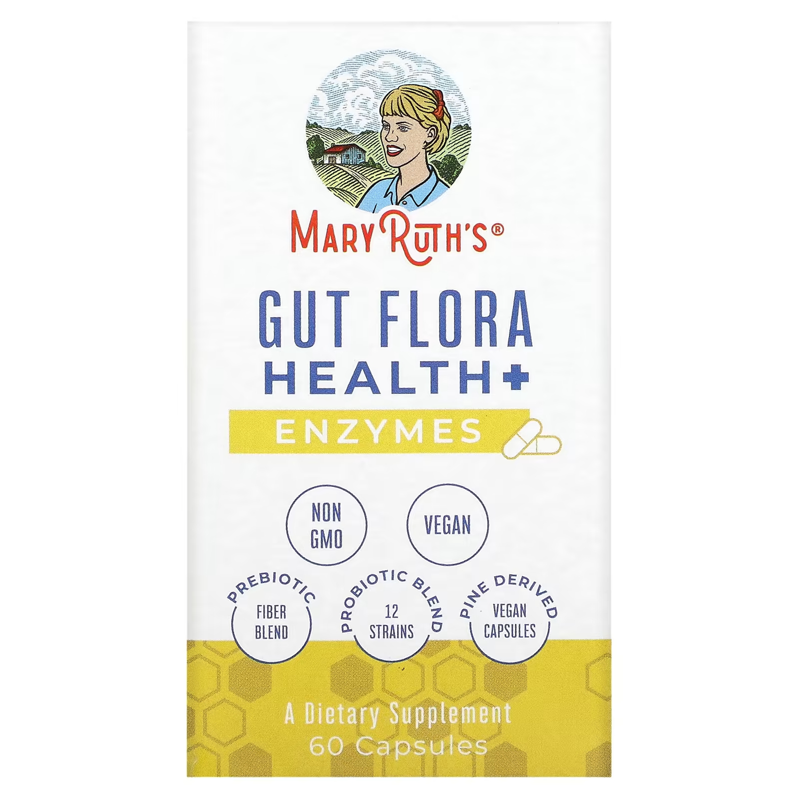 Здоровье кишечной флоры + ферменты, 60 капсул MaryRuth's