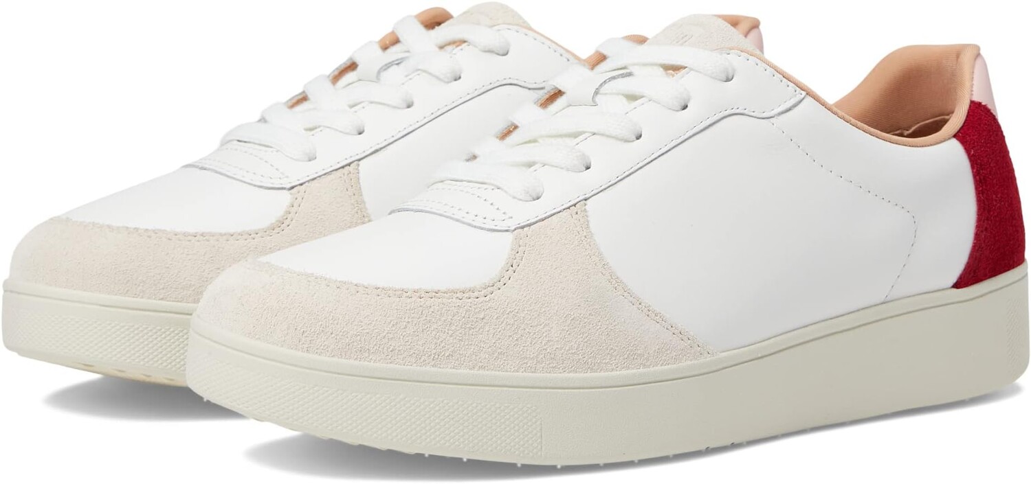 

Кроссовки Rally Leather/Suede Panel Sneakers FitFlop, цвет Urban White/Rich Red