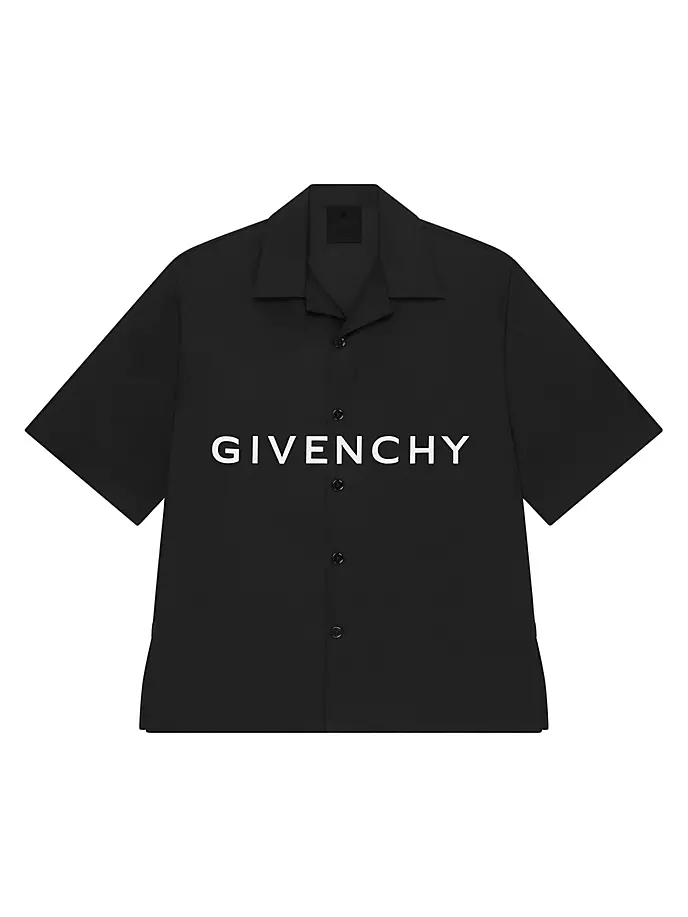 

Гавайская рубашка свободного кроя из поплина Givenchy, черный