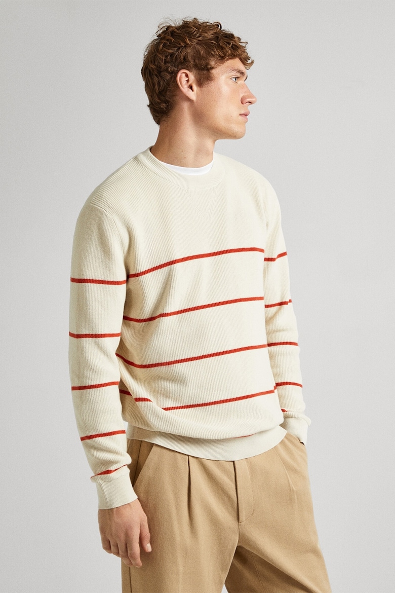 Полосатый свитер с овальным вырезом Pepe Jeans London, красный