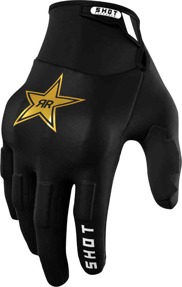 перчатки shot drift spider с логотипом синий желтый Перчатки для мотокросса Drift Rockstar Limited Edition Shot