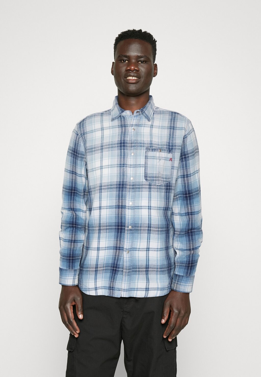 

Рубашка Replay, цвет dark blue/light blue/natural white