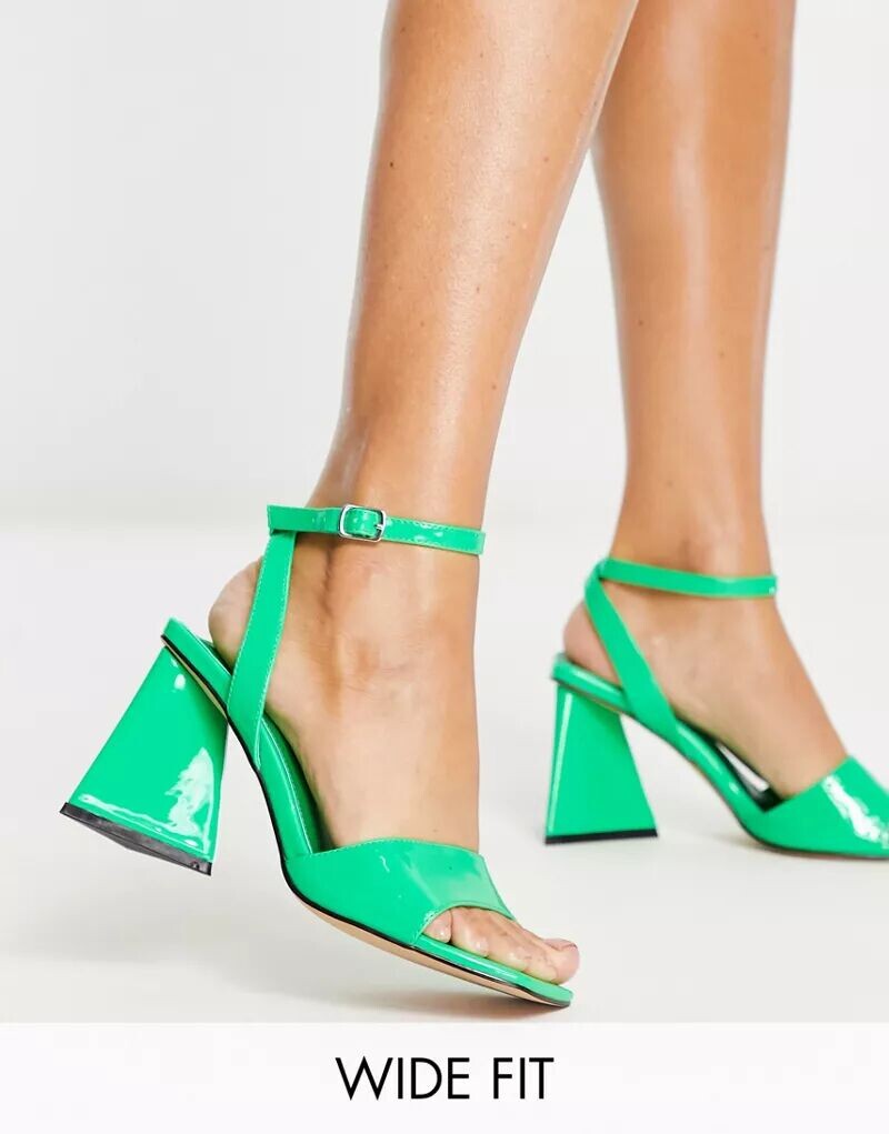 

Зеленые босоножки на широком каблуке Topshop Wide Fit Remi