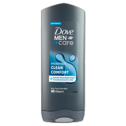 Dove Men+Care Hydrating Clean Comfort Гель для душа, лица и волос, 400 мл гель для душа для мытья тела и лица 400 мл dove men care