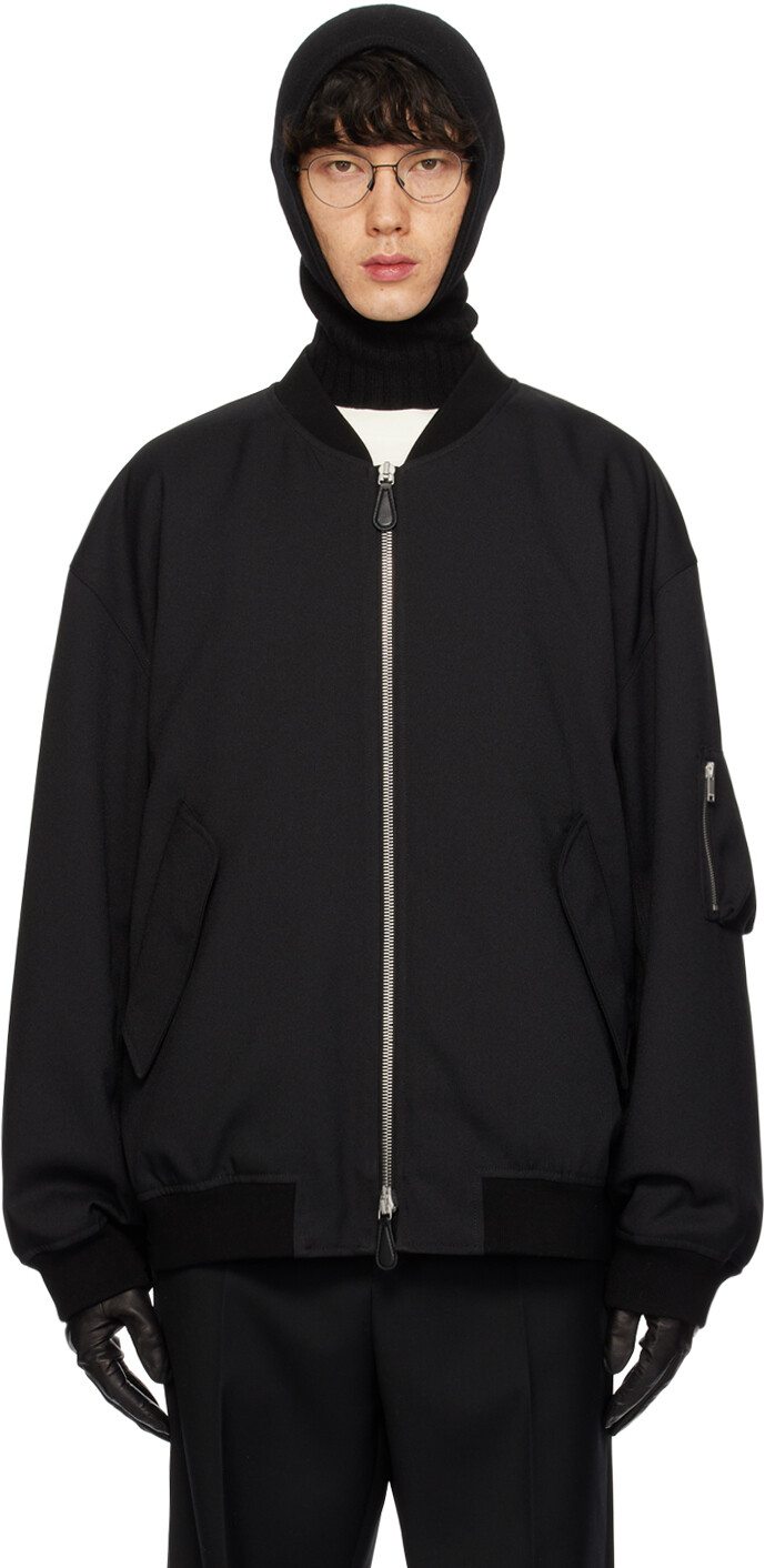 

Черный дутый бомбер Jil Sander