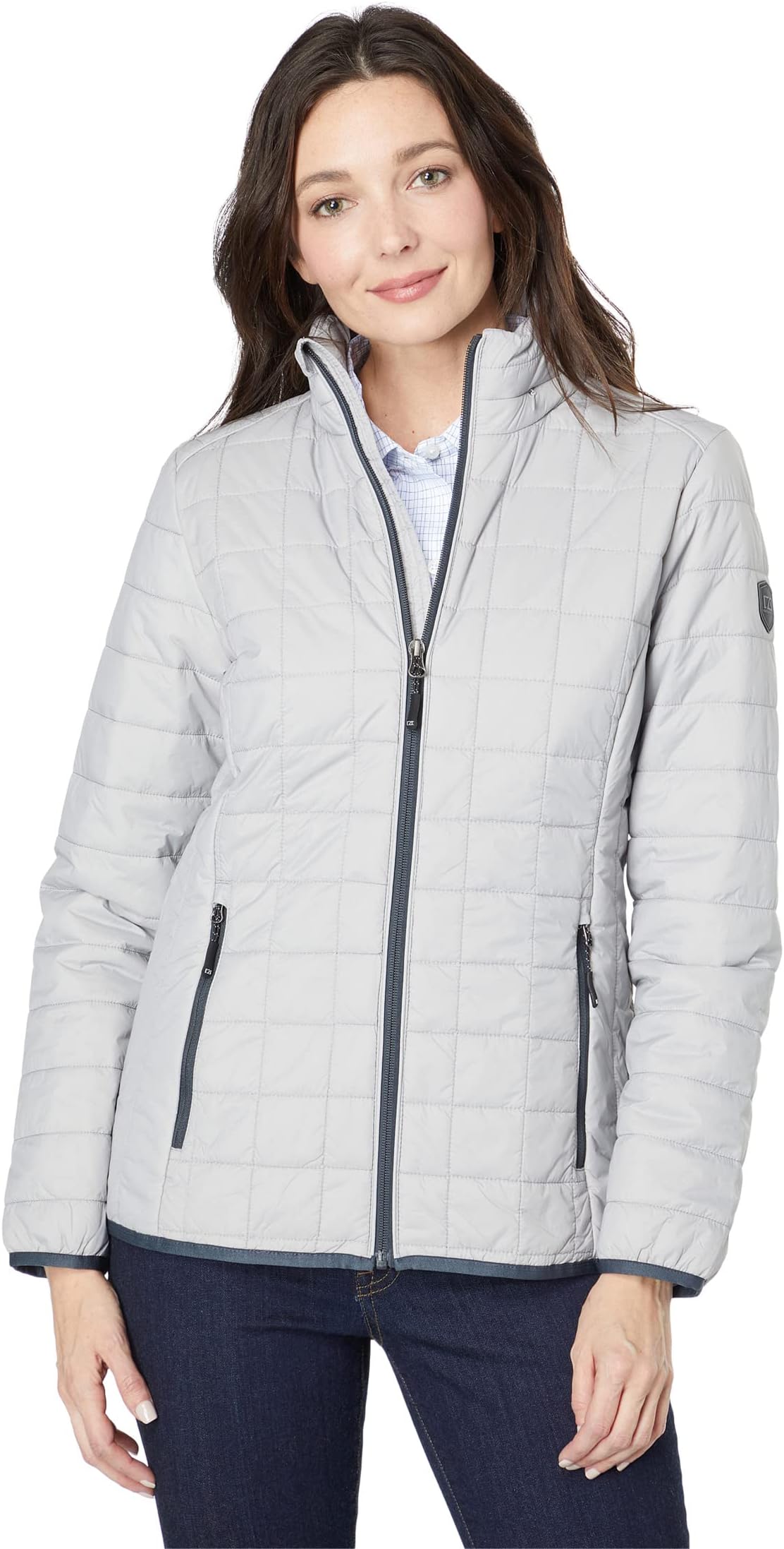 Куртка Rainier Primaloft Eco с полной молнией Cutter & Buck, цвет Polished женская утепленная куртка пуховик rainier primaloft с полной молнией cutter