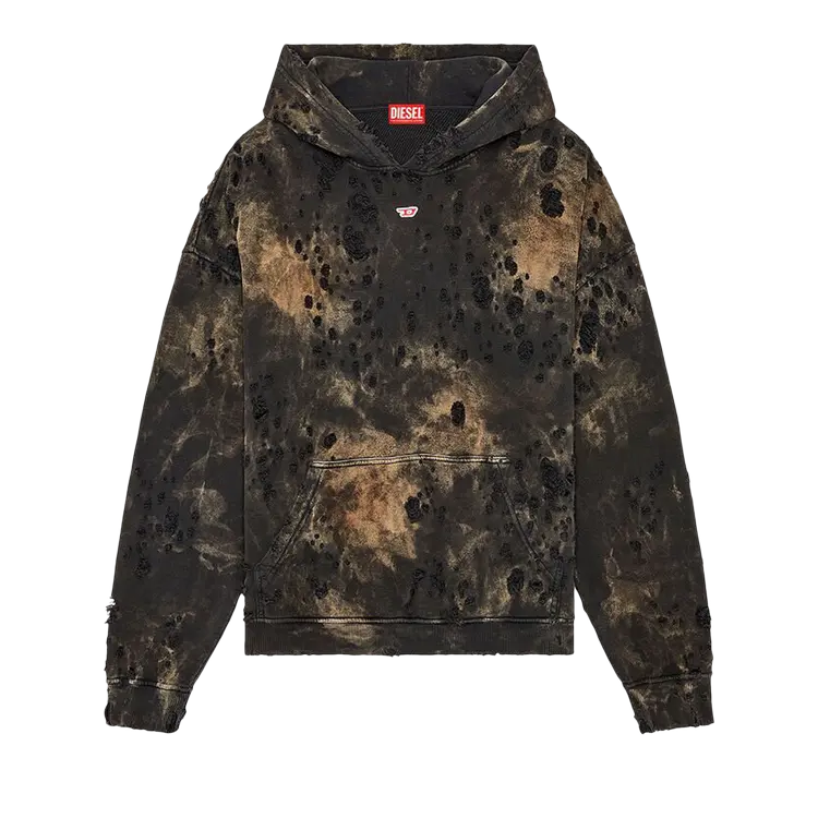 

Худи Diesel Boxt Distressed 'Deep Black', черный