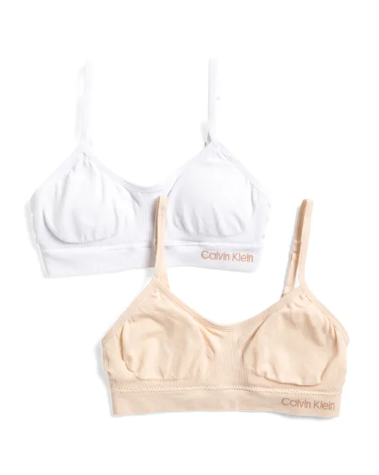 

Укороченные бюстгальтеры для девочек, 2 шт Calvin Klein, белый