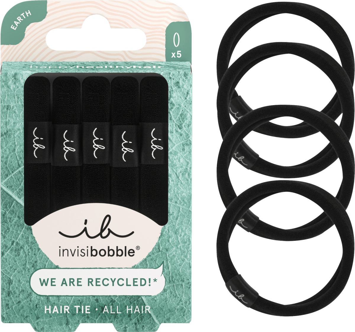 Резинка для волос Hair Tie Black 5 шт. invisibobble