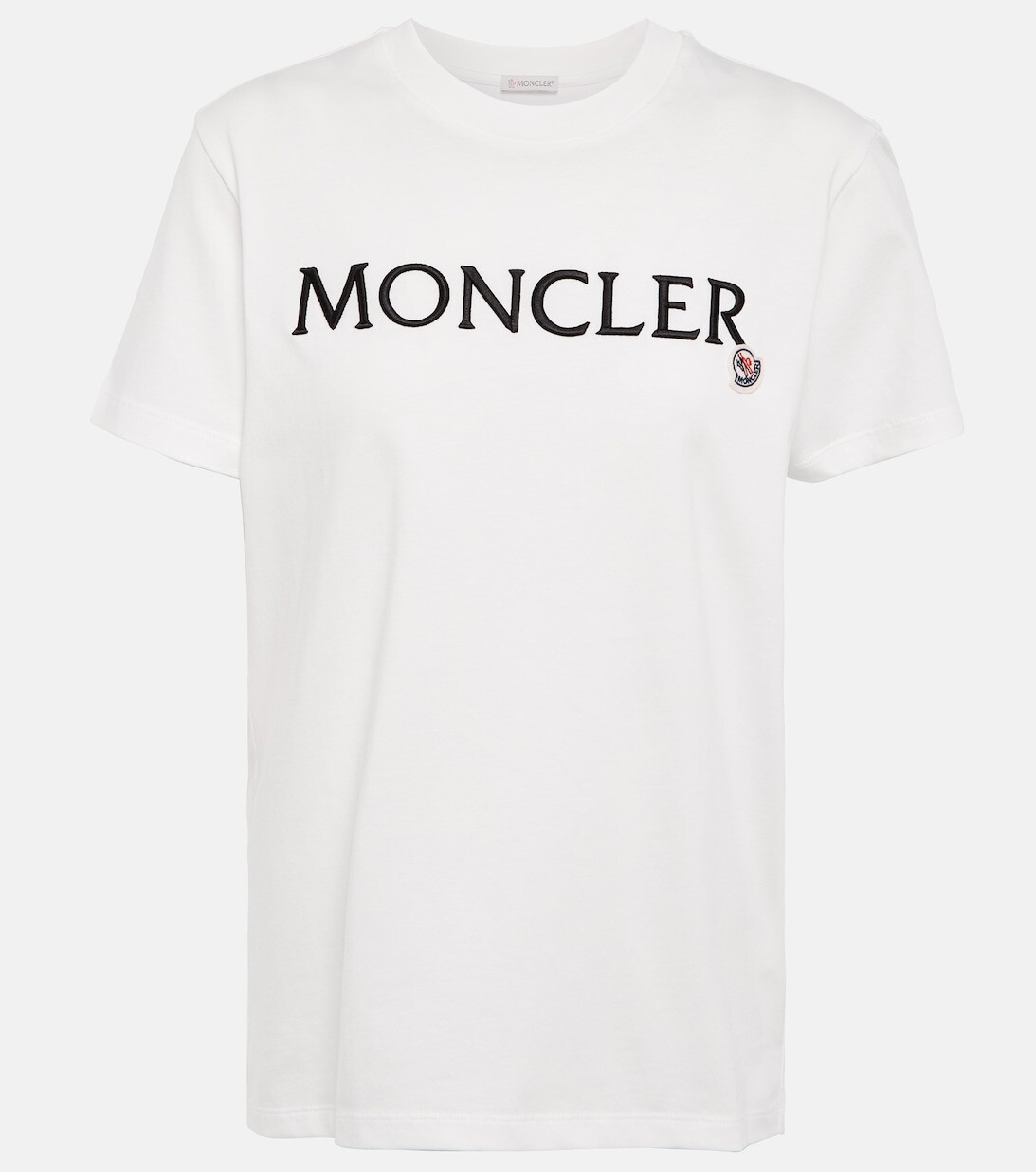 

Хлопковая футболка с логотипом MONCLER, белый