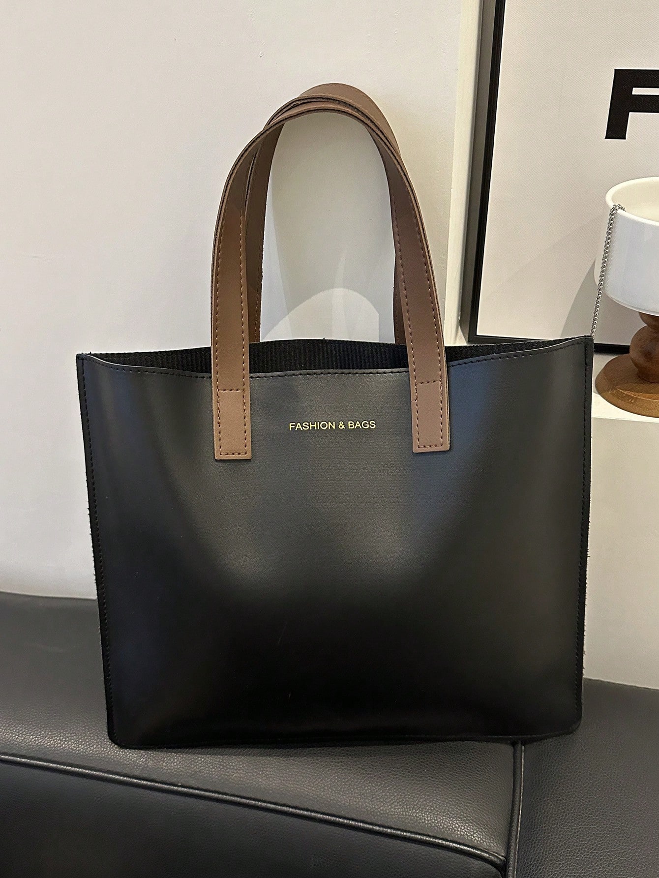 цена Модная двухцветная женская пригородная сумка, черный