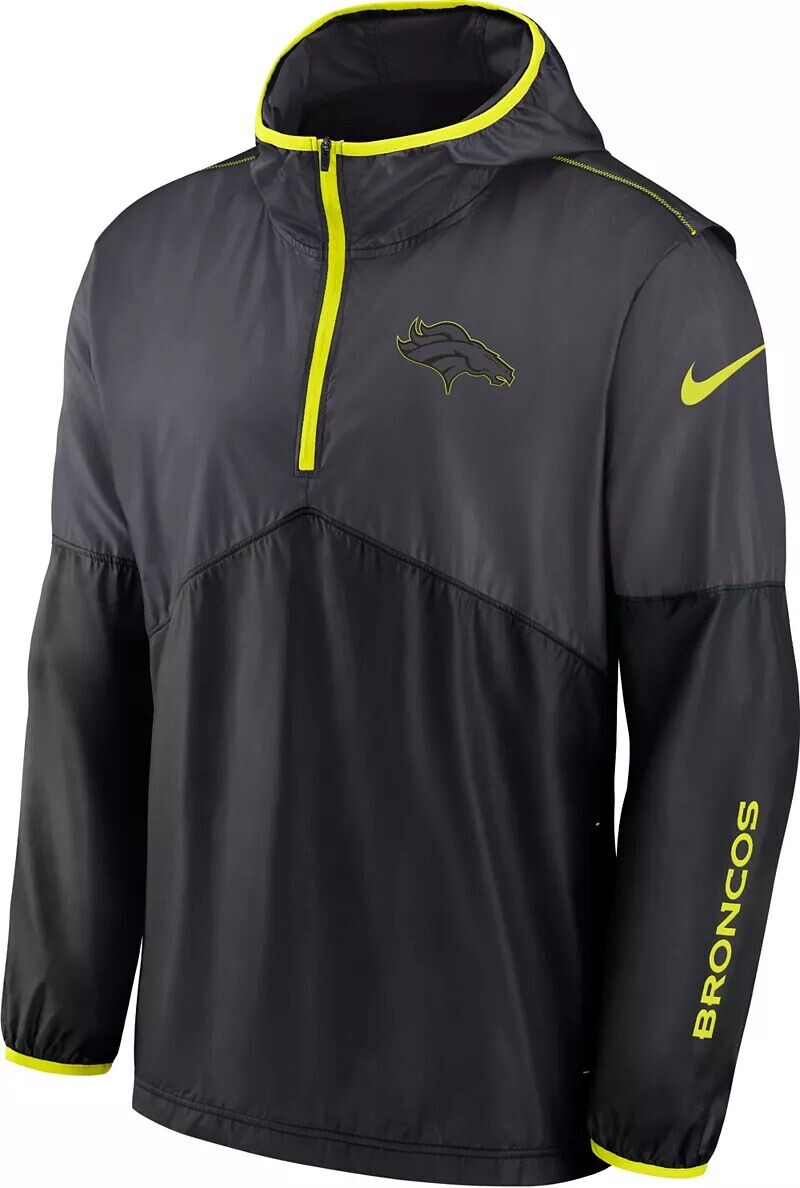 

Мужская куртка Nike Denver Broncos 2023 Volt антрацитового цвета с молнией до половины