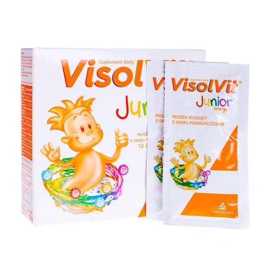 VisolVit Junior, шипучий порошок со вкусом апельсина, 10 пакетиков орсалит нутрис порошок малиново черничный вкус 10 пакетиков biomed