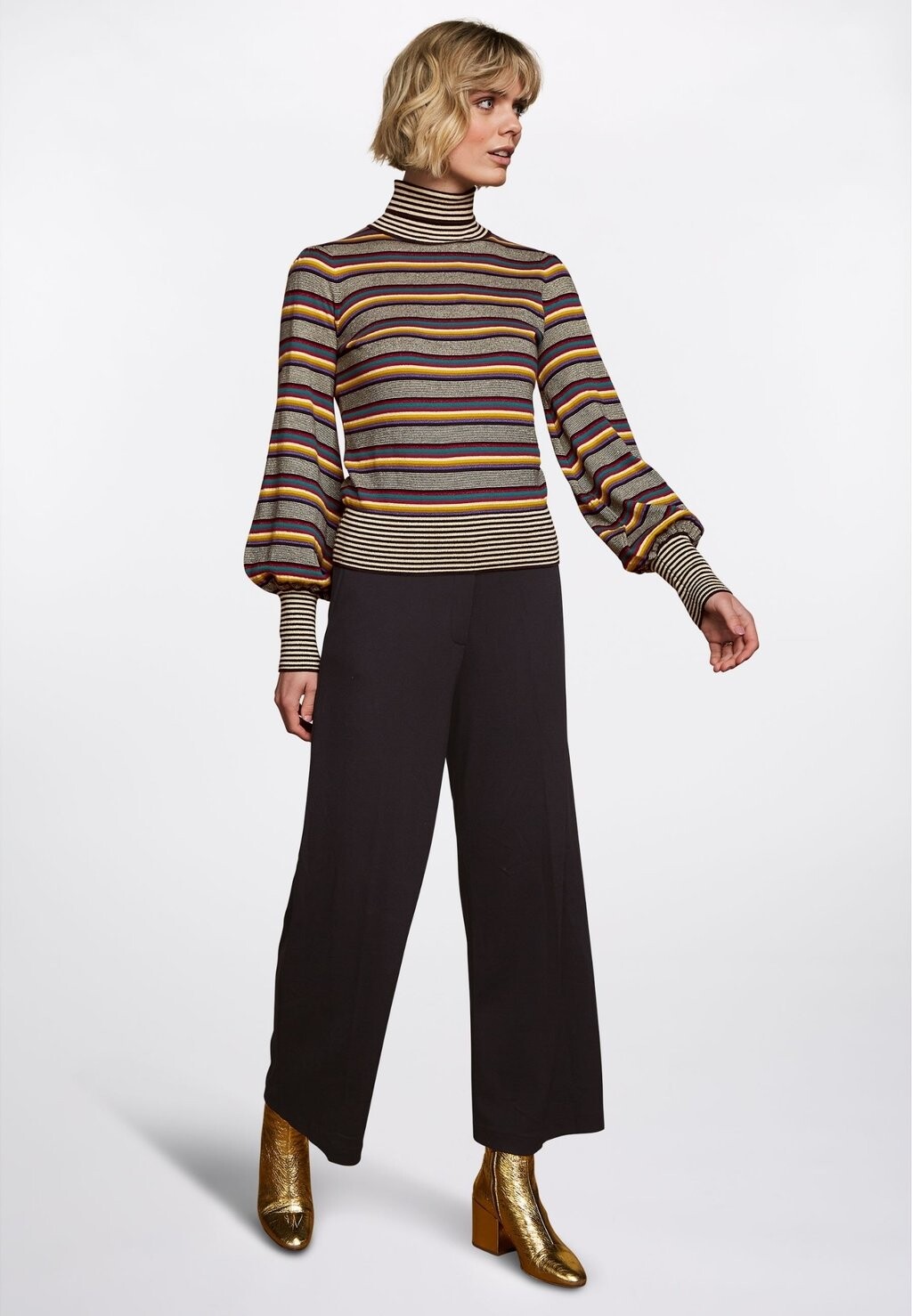 Свитер Maya Rollneck Sixties Stripe King Louie, черный