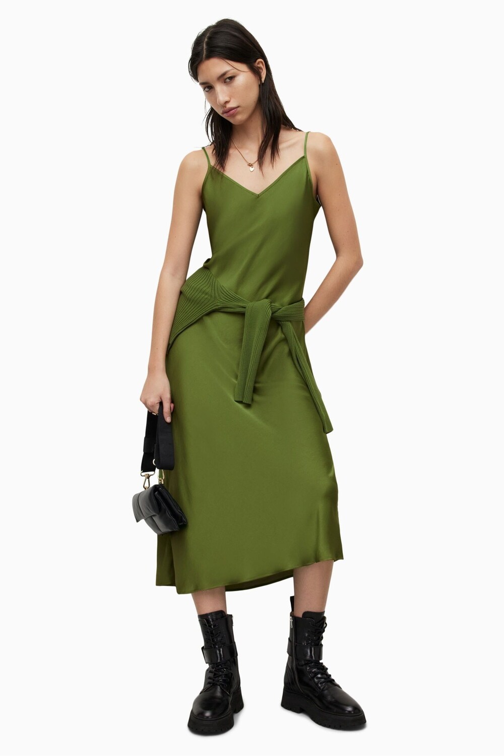 

Зеленое платье AllSaints Hana All Saints, зеленый