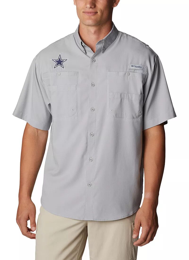 цена Мужская серая тканая футболка на пуговицах Columbia Dallas Cowboys Tamiami