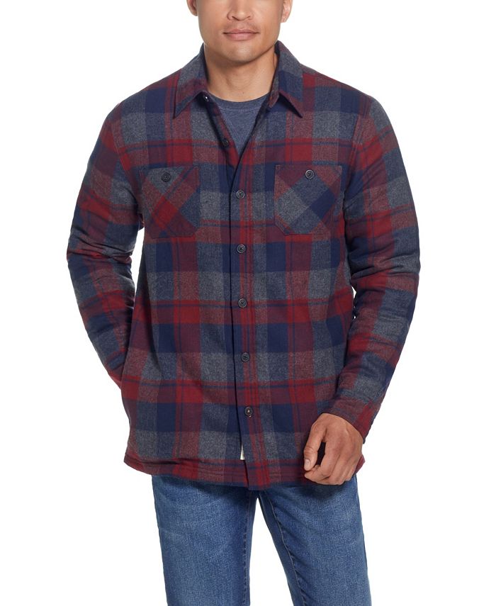 Мужская фланелевая куртка-рубашка на подкладке из шерпы Weatherproof Vintage, цвет Red Dahlia фото