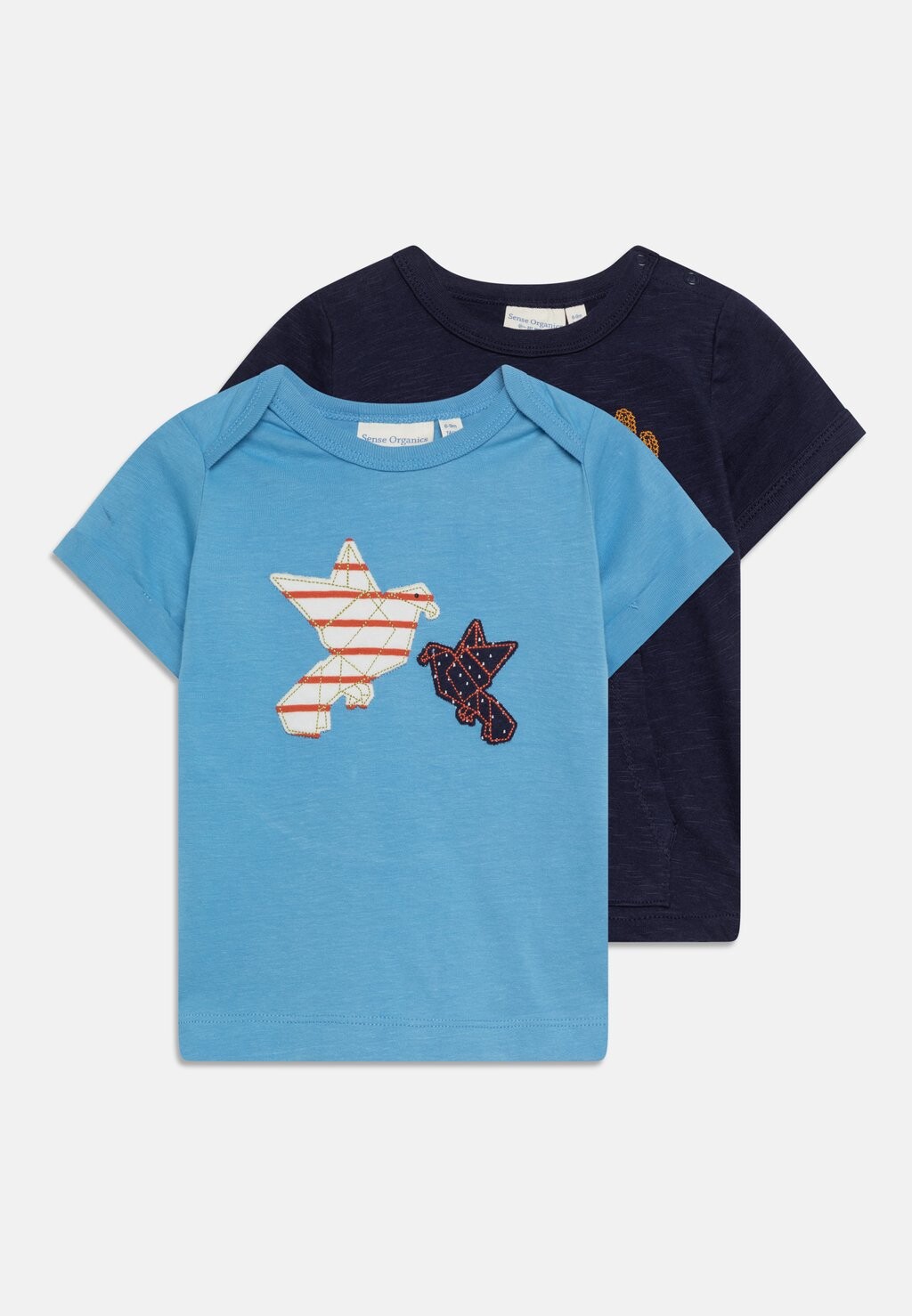 

Футболка с принтом TOBI BABY 2 PACK Sense Organics, цвет azur blue/navy