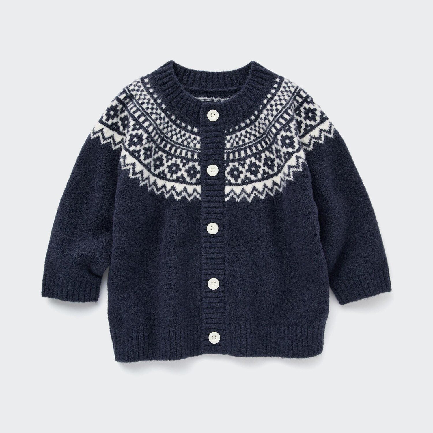 

Кардиган из пряжи суфле с узором для малышей Uniqlo, темно-синий