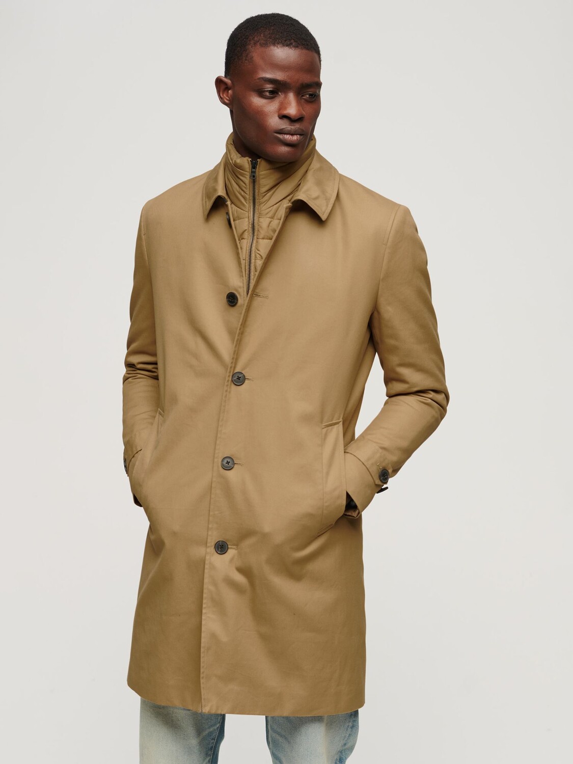 

Хлопковое автомобильное пальто 2-в-1 Superdry, бежевый
