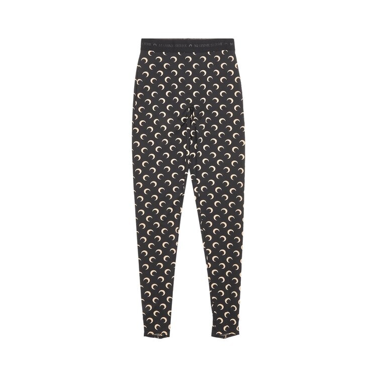 

Леггинсы Marine Serre Regenerated All Over Moon Jersey Leggings, черный