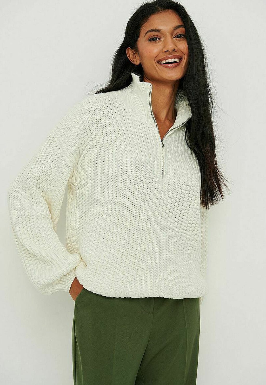 Флисовый свитер NA-KD, цвет off white
