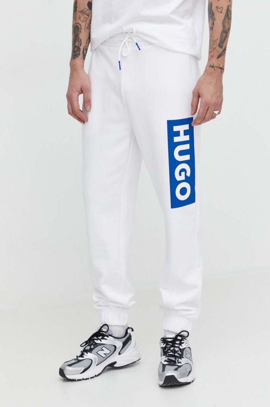 Хлопковые спортивные штаны Hugo, белый