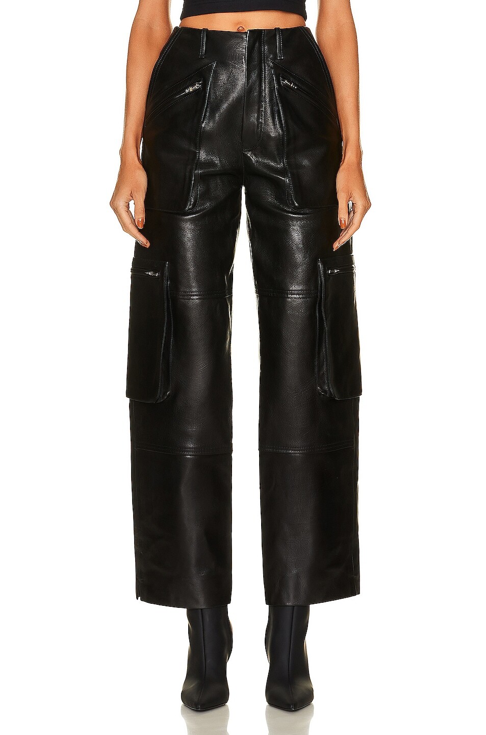 

Брюки Amiri Leather Cargo Loose Straight, черный